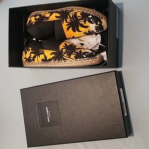 Yves Saint Laurent Sunset Gradient Palm Tree Espadilles Sz 44/11